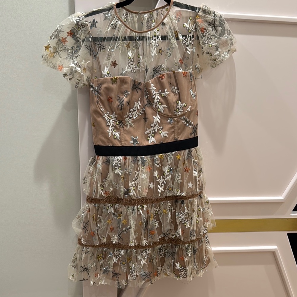 Self Portrait short fit and flare dress. Worn once for a wedding. Size 8